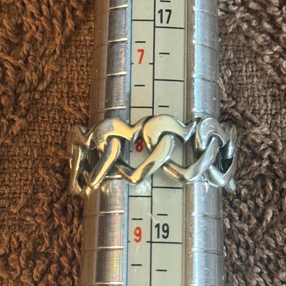 Retired James Avery Sterling Silver Chain of Hearts - Picture 3 of 3